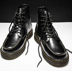 Men's High-Top Cowhide Martin Trendy Tooling Boots