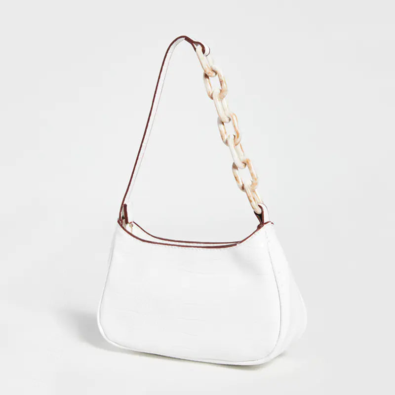 Trendy Small Crocodile Print Acrylic Chain Bag