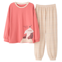 Cute Winter Cartoon Print Women's Pajama Set