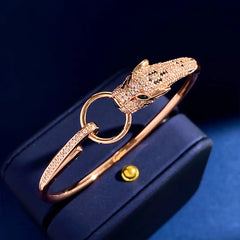 Rose Gold Leopard Diamond Ring Bracelet
