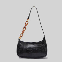 Trendy Small Crocodile Print Acrylic Chain Bag