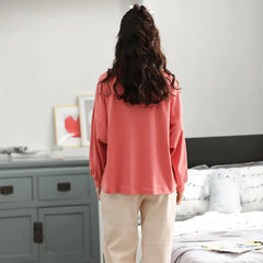 Cute Winter Cartoon Print Women's Pajama Set