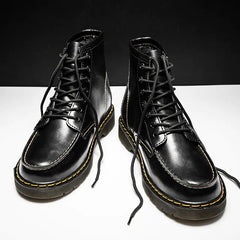 Men's High-Top Cowhide Martin Trendy Tooling Boots