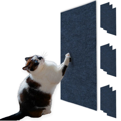 Cat Scratch Mat (Blue 10 Pack) 23.6’’ x 11.8’’ Cat Wall Stracther Versatile Self-Adhesive Replacement Easy Use for Cat Trees Cat Wall Furniture Scratching Posts and Couch Protection