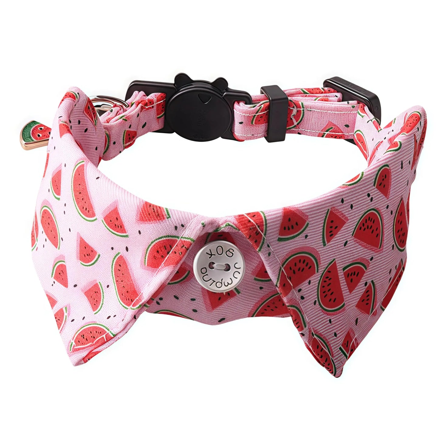 Breakaway Cat Collars Safey Buckle Kitten Collars Dog Collar with Bowtie Adjustable Comfortable Dog Collar Girl Boy Gift Fabric Detachable Pet Collars for Girl Cats Male Cats (Watermelon)