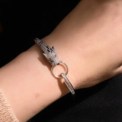 Rose Gold Leopard Diamond Ring Bracelet